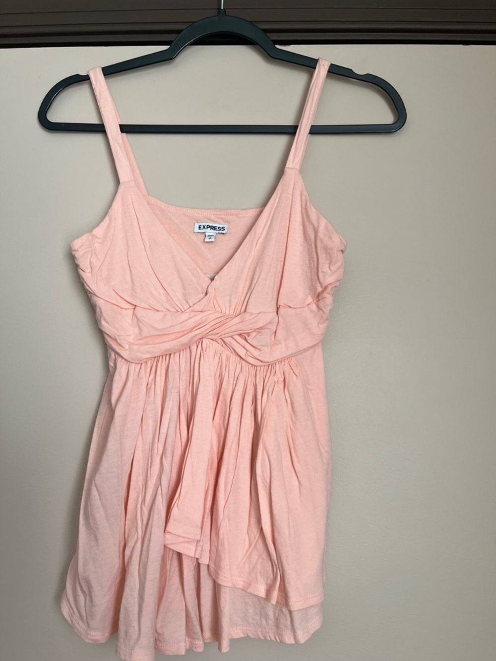 Express Light Peach Twist-Front Tank Top